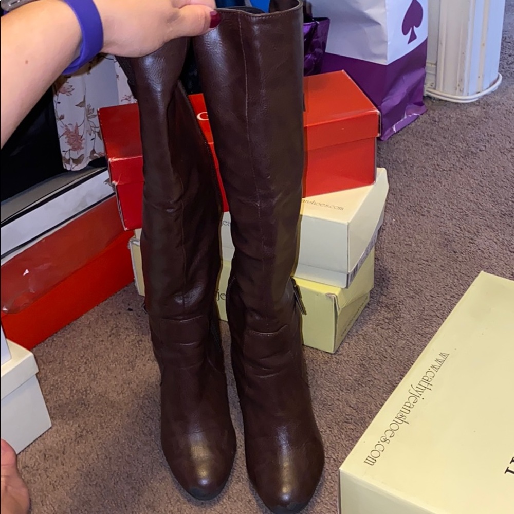 Brown Cathy Jean Knee High Boots